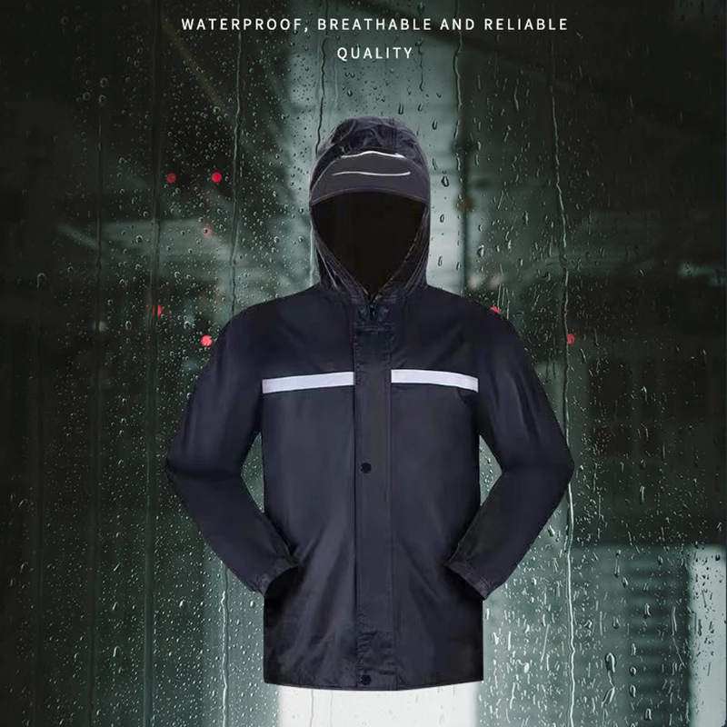 Adult Thick Waterproof RainCoat Rain Coat Motorcycle Rainsuit Motorcycle Rainwear Suit Reflective Riding Raincoat