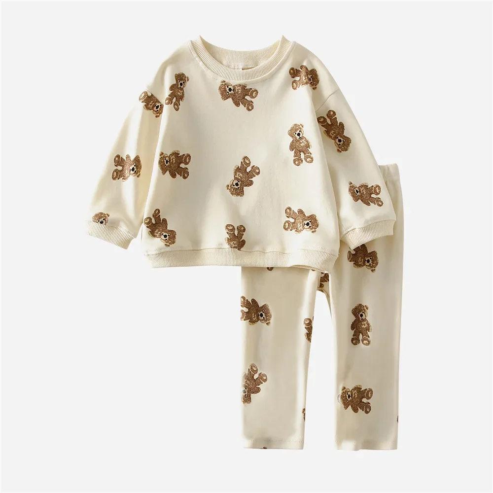 Ensemble pull et pantalon pour nouveau-né, pyjama pour enfants, vêtements pour tout-petits, vêtements de printemps pour bébé garçon, 0-5 ans