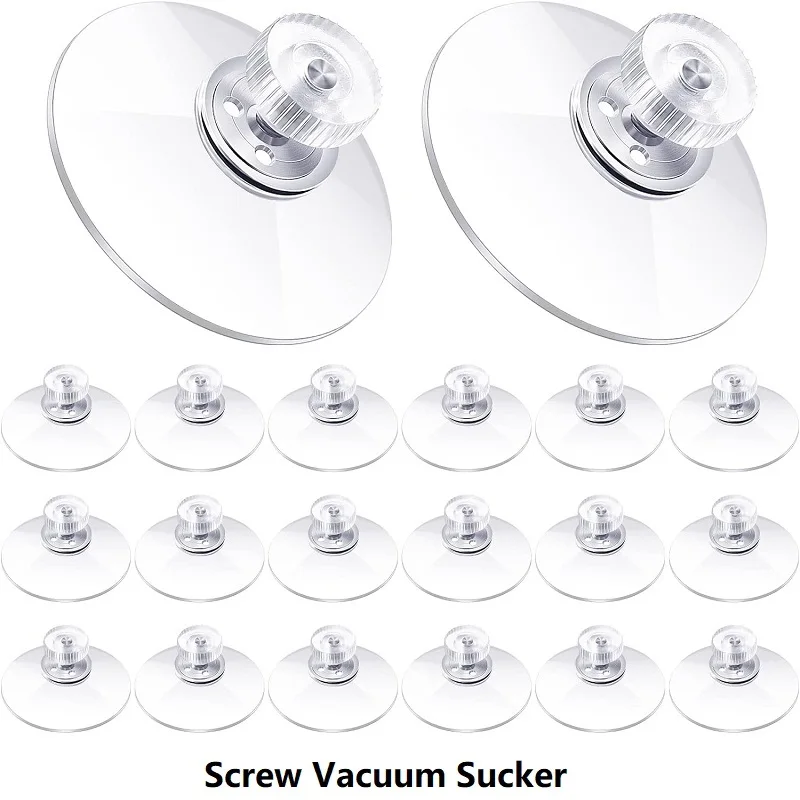 

10PCS Vacuum Suction Cup Hooks 50mm Clear Sucker Glass Suction Pad Bathroom Strong Suction Cup for Car Glass Bathroom Window