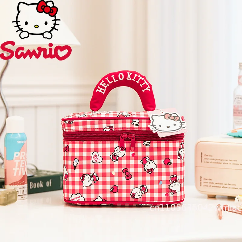 Hellokitty New Women's Cosmetic Bag Fashionable High Quality Cosmetic Storage Bag Cartoon Multifunctional Portable Storage Bag