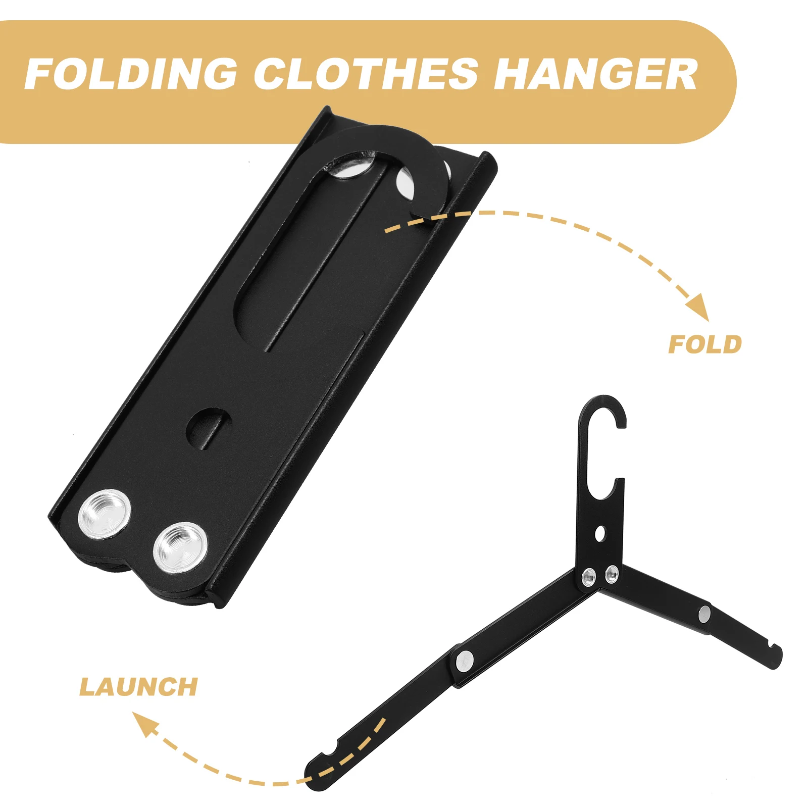 

3 Pcs Hangers for Clothes Travel Foldable Folding Space Saving Coat Black Clothing