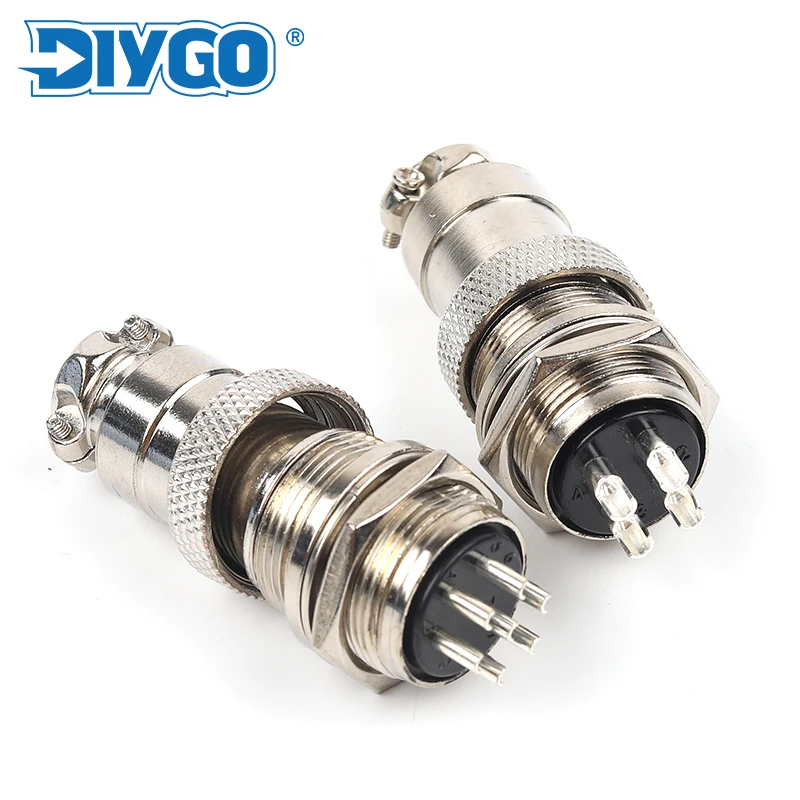 1 Set GX20 Nut Welding Type Aviation Wire Connectors Male Female Metal Socket Plug 2-15 Pin Electrical Cable Connector DIY GO