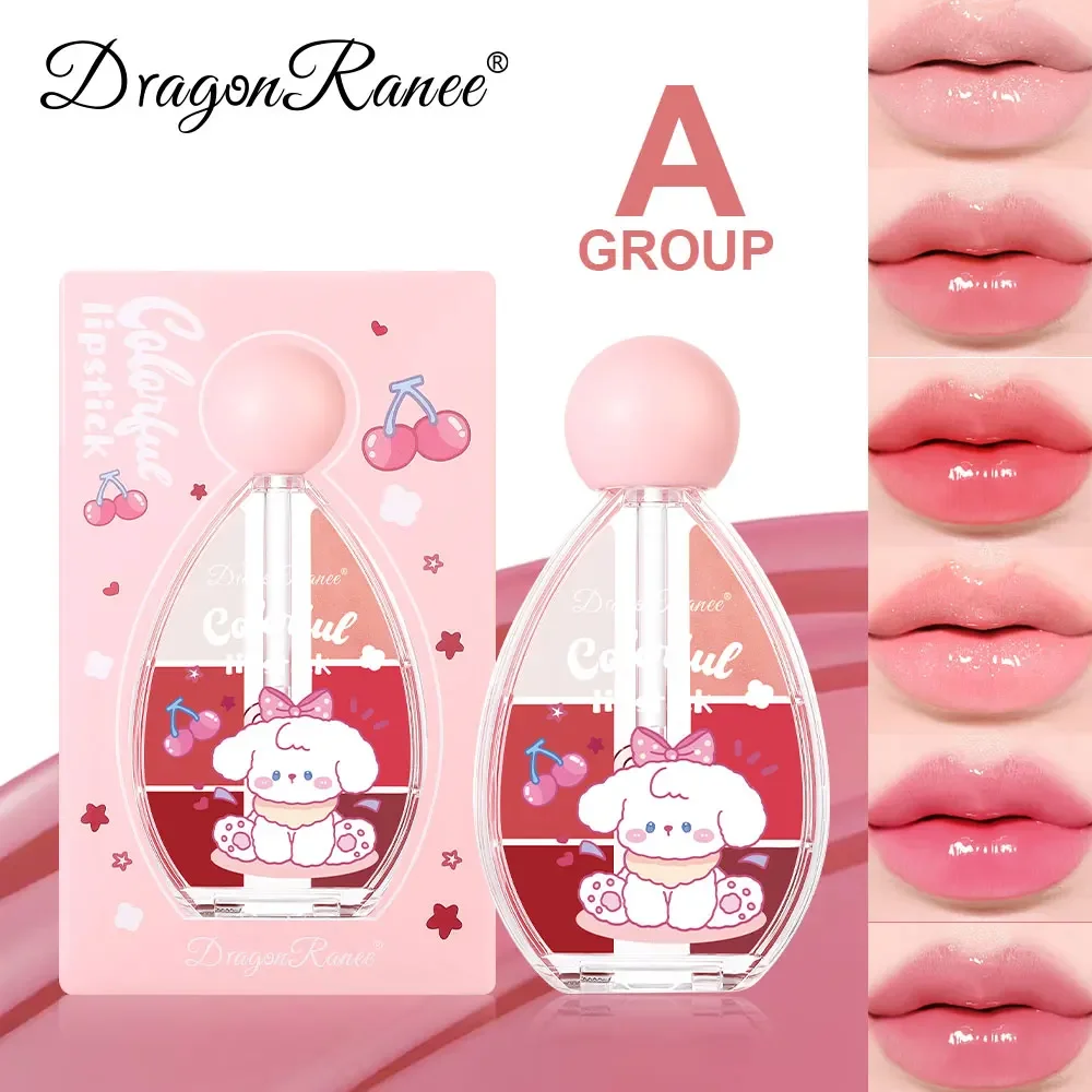 Moisturizing Lip Balm Solid Mirror Gloss Watery Nourish Repair Colorful 6 Colors Strawberry Peach Lipstick