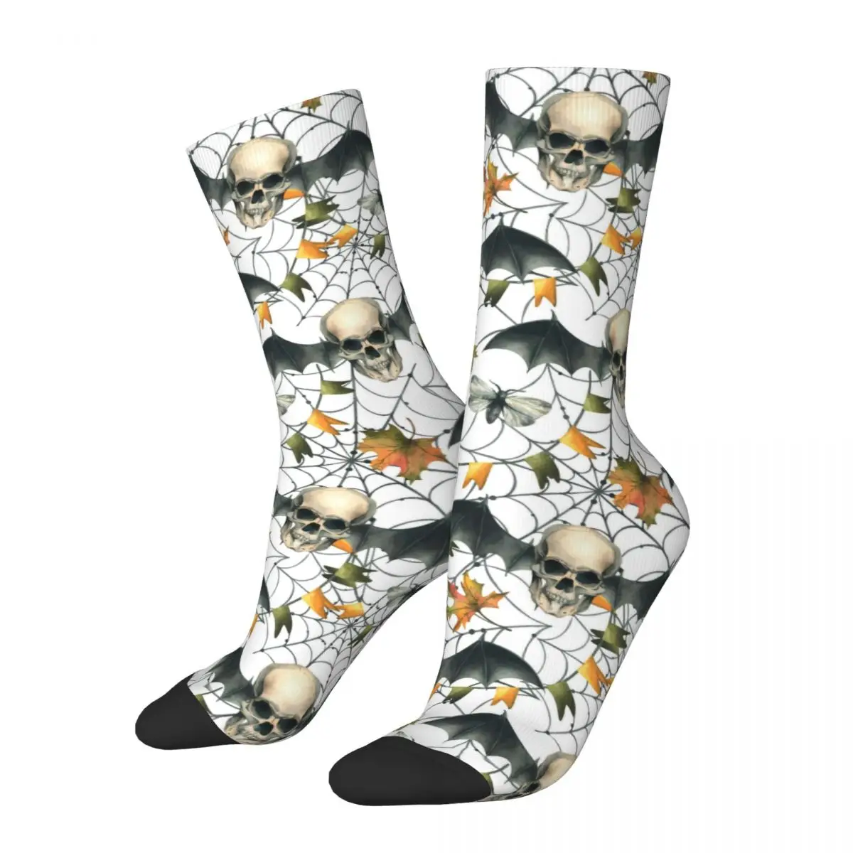 Bat Wings Cobwebs Garlands Skull Skulls Socks Male Mens Women Summer Stockings Printed