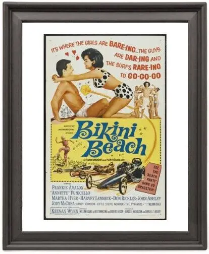 

Framed Poster Bikini Beach Poster Photo Paper Print Picture Frame 16x12 inch