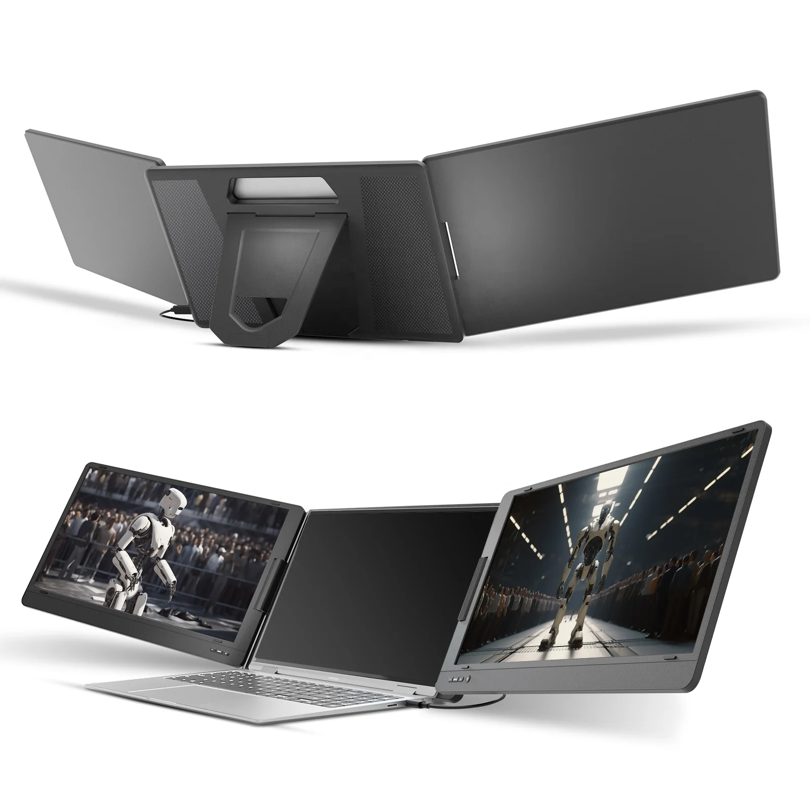 eccellente multi funzione portatile triplo monitor doppio schermo 14 pollici FHD IPS tipo C prolunga a due schermi per laptop aziendale non