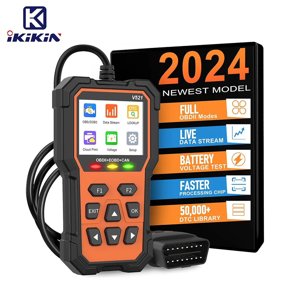 Orange V521 Car Scanner Engine Fault Code Reader Automotive OBD2 / EOBD Fault Diagnostic Tool For Cars