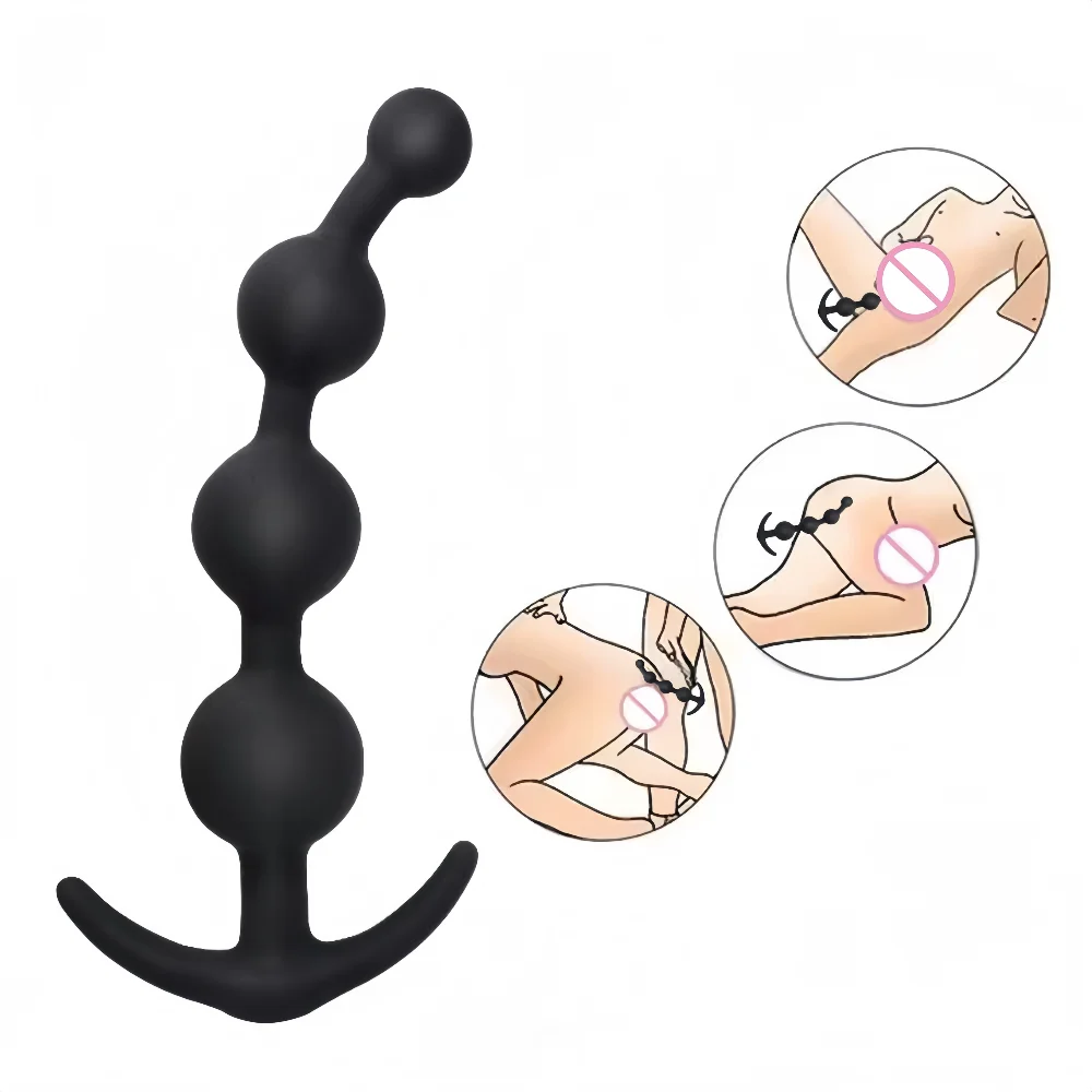 Silicone Anal Beads Prostate Massager Anal Expansion Docking Plug G-spot Clitoral Stimulator Female Gay Masturbator Adult Produc