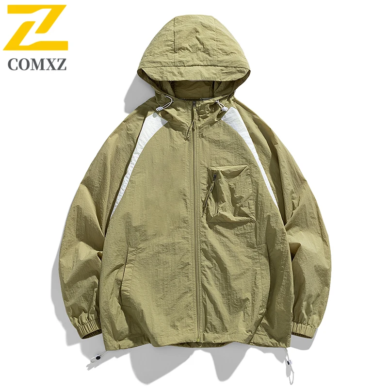 Men's Women Sun windbreaker Jacket 2025 UV Cooling Hoodie Long Sleeve Summer Clothing for Outdoor Hiking Solid Color Zipper Coat