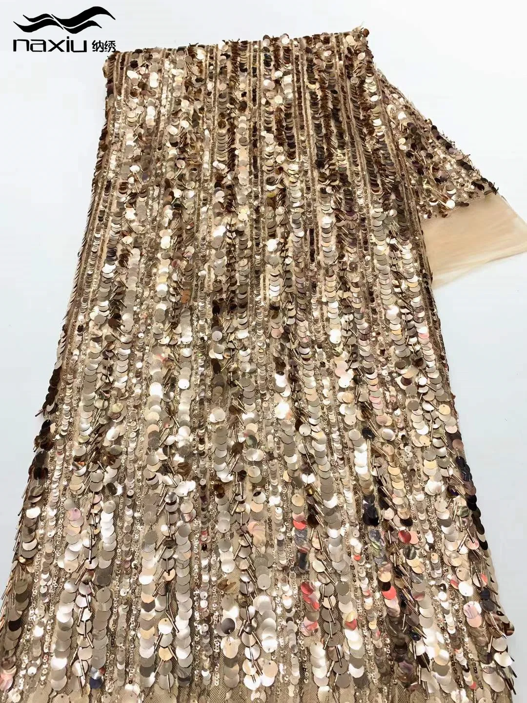 Madison 2025 Latest French Pink 3D Beaded Tulle Lace Fabric High Quality African Net Lace Fabrics Luxury Sequins For Dress