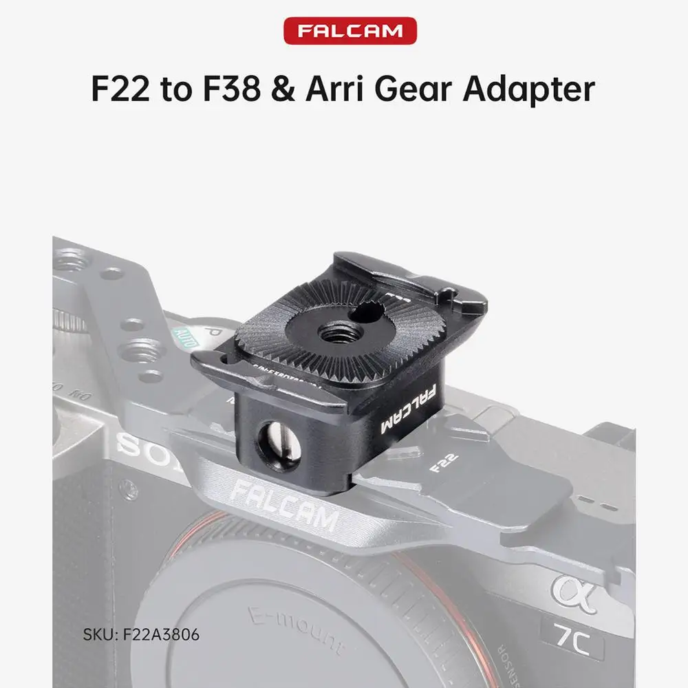 FALCAM F22A3806 F22 to F38 Arri Adapter Quick Release Base Mount Standard ARRI Gear for Camera Cage