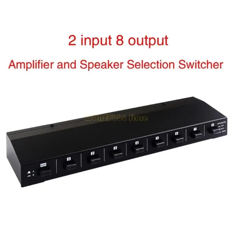 

F62C 2 Input 8 Output Passive Power Amplifiers Speaker Switcher Sound Switching Distribution Converters Metal Housing
