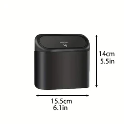 The covered car trash can contains 3 black garbage bags. The small car trash can is leak proof and miniature