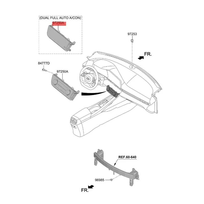

Y43A-автомобильный центральный контроллер обогревателя переменного тока, ЖК-панель кондиционера 97250-BU200 для Hyundai Elantra 2021-2024 97250BU200UAY, детали