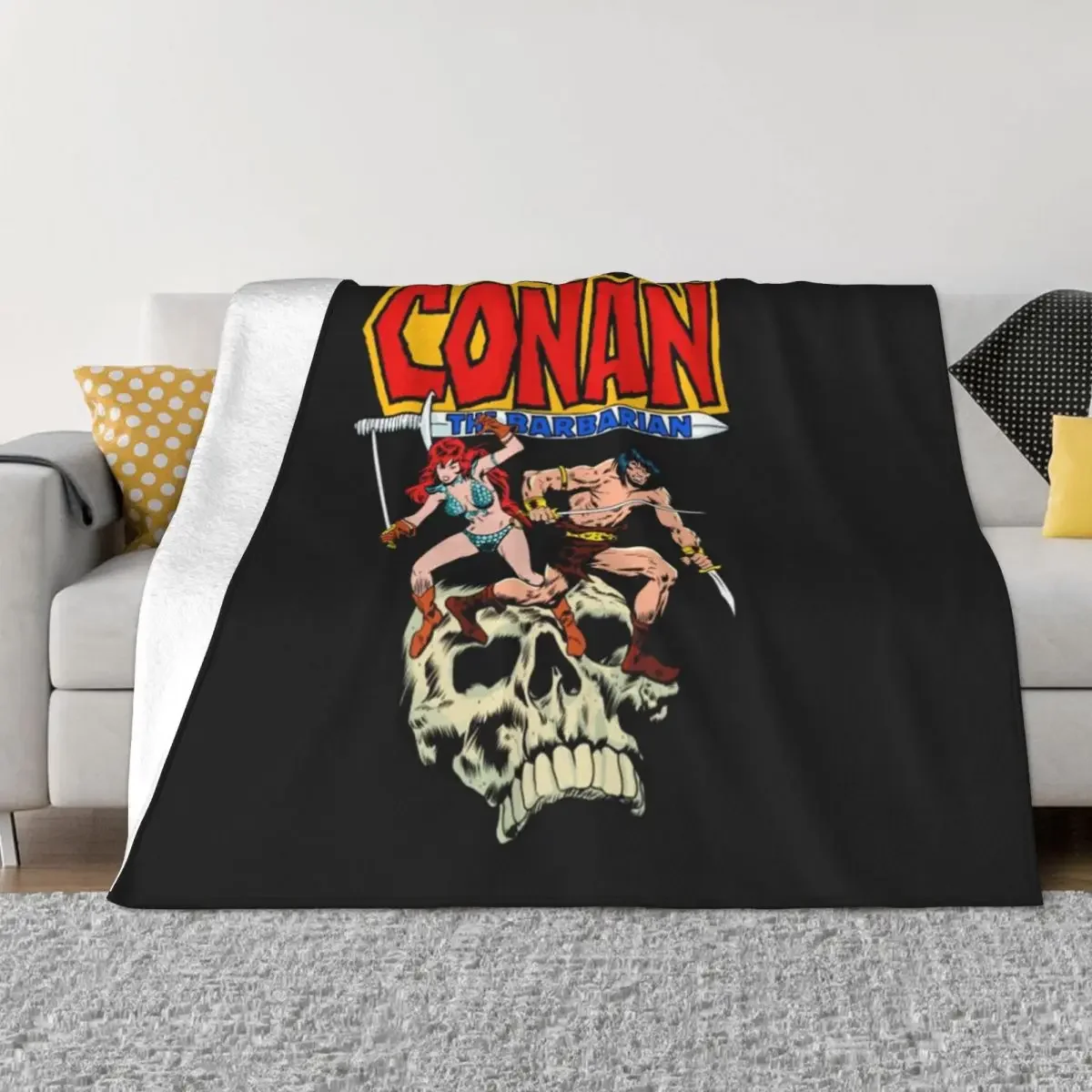 Conan The Barbarian Conan and Red Sonja Throw Blanket Blankets For Sofas Loose Tourist Blankets