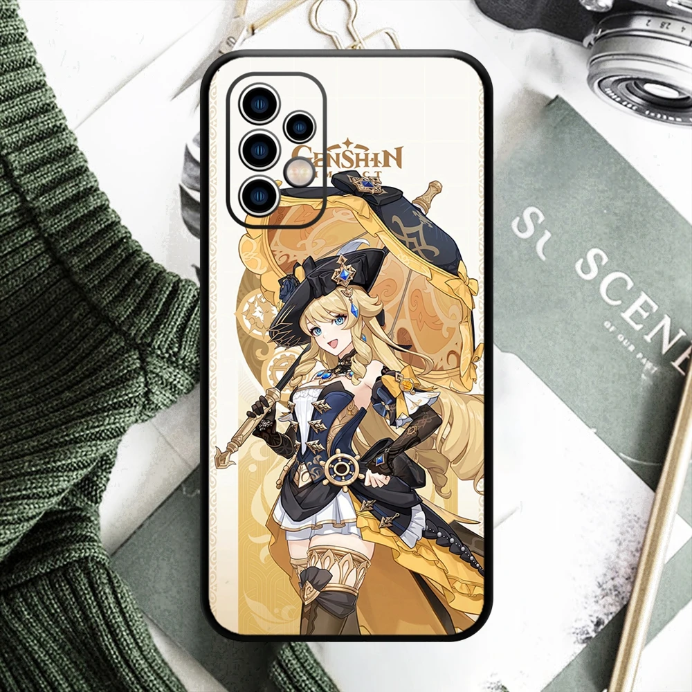 Casing ponsel dampak Genshin Navia 5 BINTANG UNTUK SAMSUNG Galaxy A54 53 52 51 F52 A71 Note20 Ultra S23 M30 M21