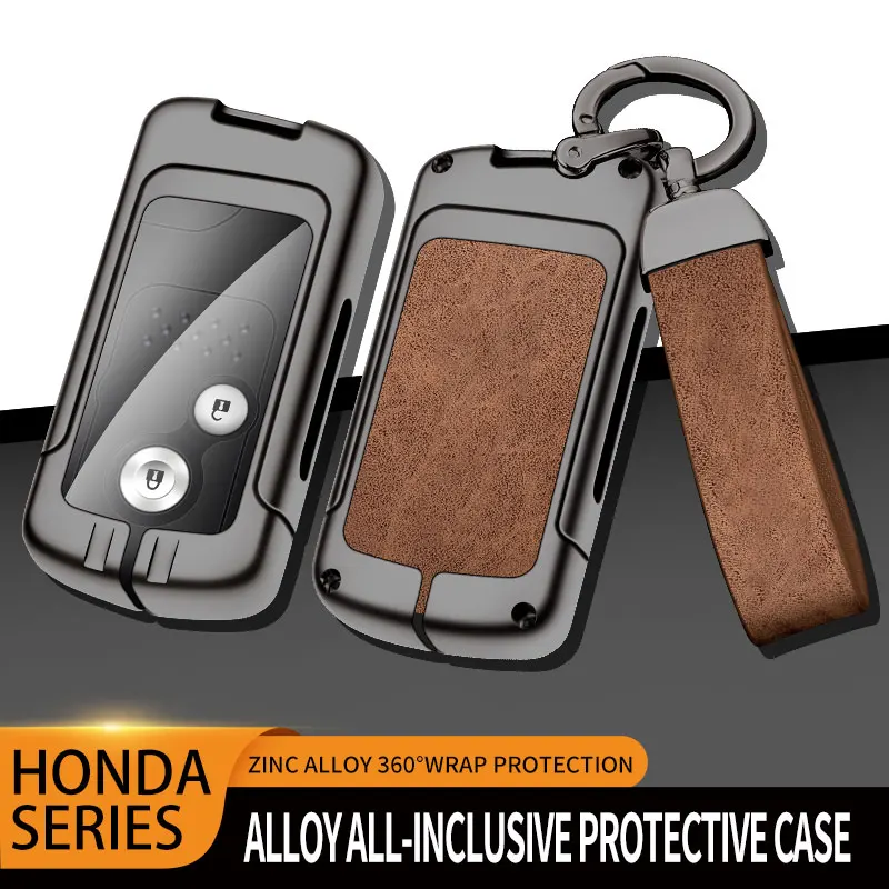 Car Metal Key Case Cover Shell Fob for Honda Fit Jazz Shuttle GP2 Spada StepWgn RG1 Freed Spike Ge6 key chain Accessories