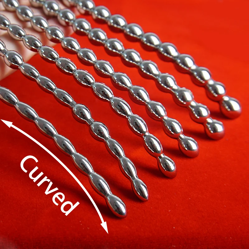Gebogener Harnrhreneinsatz, Penisplug aus Edelstahl, Metall,  Harnrhrendilatator, Gerusche, Perlen, langer Harnrhrenkatheter -  AliExpress 66