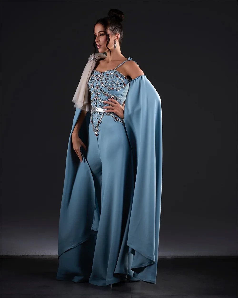 Evening Gown Prom Dearin Asymmetrical Pants Floor Length Skirts Vertically Bespoke Occasion Dresses Formal Dress Saudi Arabia