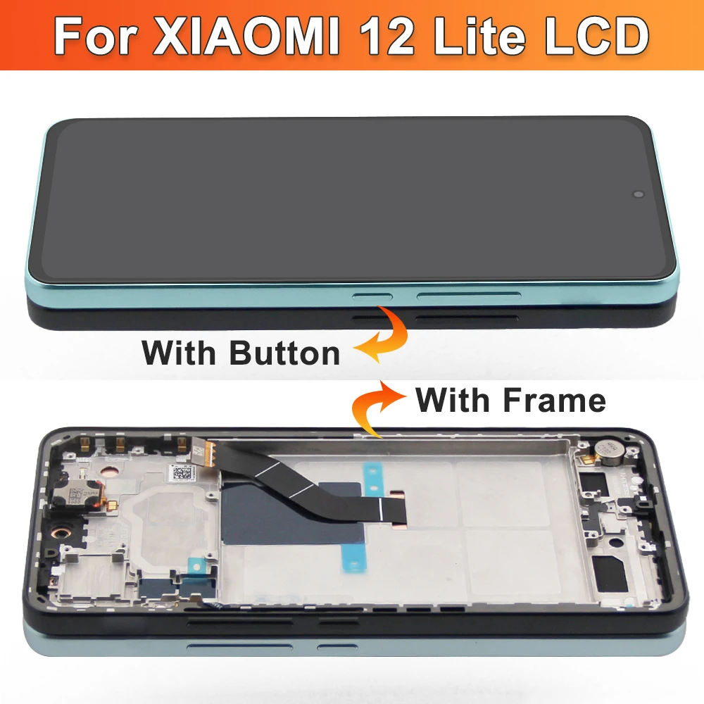 Super AMOLED For Xiaomi Mi 12 Lite LCD Display Touch Screen Panel Digitizer Replacement 6.55\