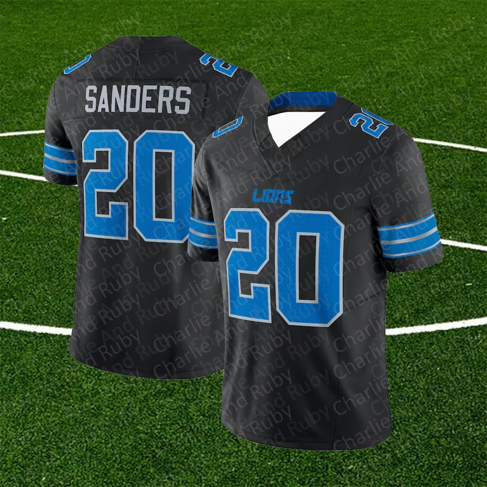 Jersey No.20/34/87 Barry Sanders Alex Anzalone Sam Laporta Detroit Lions Legend Jersey Classic Trend Fashion Clothing Top