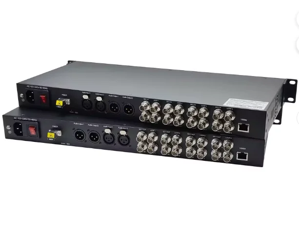 20km 8-Channel 3G SDI Video Input XLR Audio Ethernet Fiber Optic Transceiver Transmitter Receiver for Professional Audio Video T