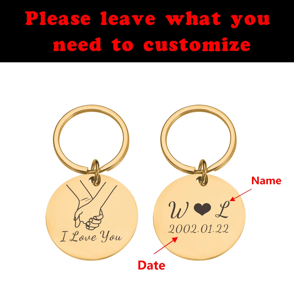 New Stainless Steel Keychain Kids Jewelry Keychain Girlfriend Partner Wife Christmas Keychain Gift Accessories