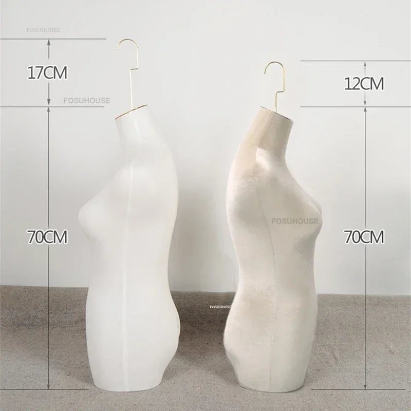 

High-end Suede Suspended Mannequins Display Half-length Mannequin for Women's Clothing Store Bridal Shop Window Display Stand Y