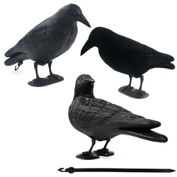 Simulation Plastic Crow Statue Hunting Decoys Waterproof Outdoor Hunting Crow Decoys Deterrent Repeller Decor for Bird Control