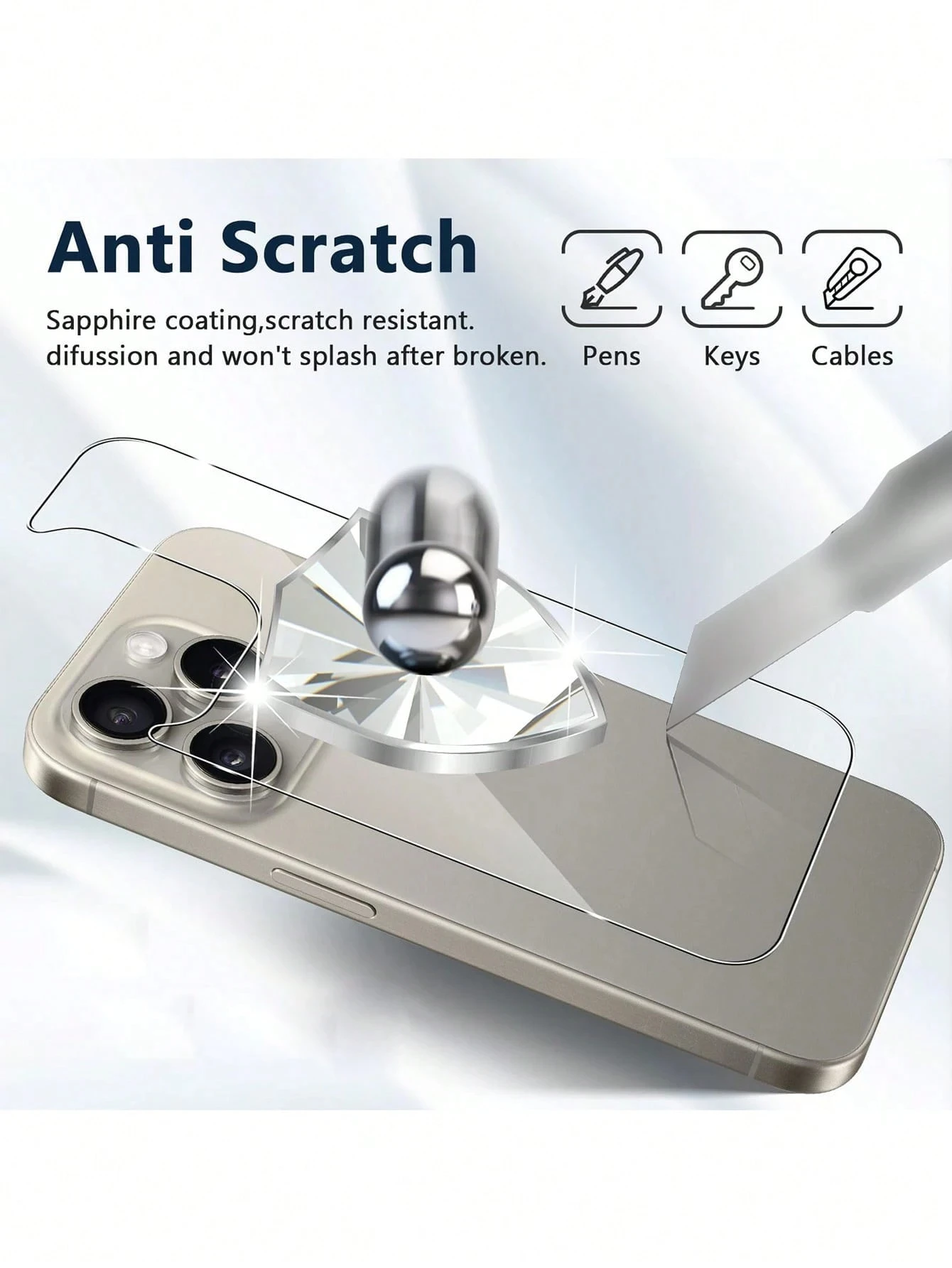 NNBILI 5 قطعة الشاشة الخلفية الزجاج المقسى آيفون 16 15 12 14 13 11 برو ماكس 16e 12 13 الهواتف الصغيرة واقي للشاشة الخلفية الأفلام