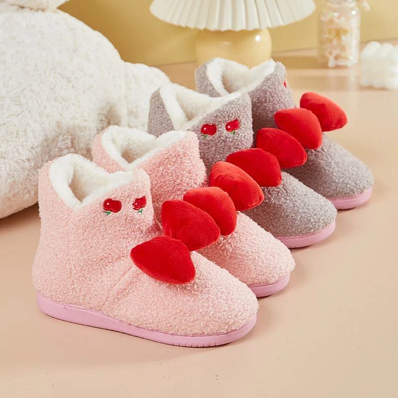 Winter Fur Slippers Women Warm House Female Slippers Plush Slides Cotton Indoor Home Girl OutSide Shoes image 5