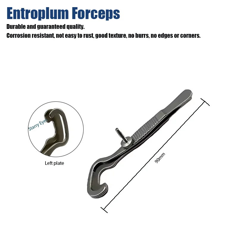 Entroplum-tang 13x10 mm vierkante punten Trachomentang Oogchirurgische instrumenten