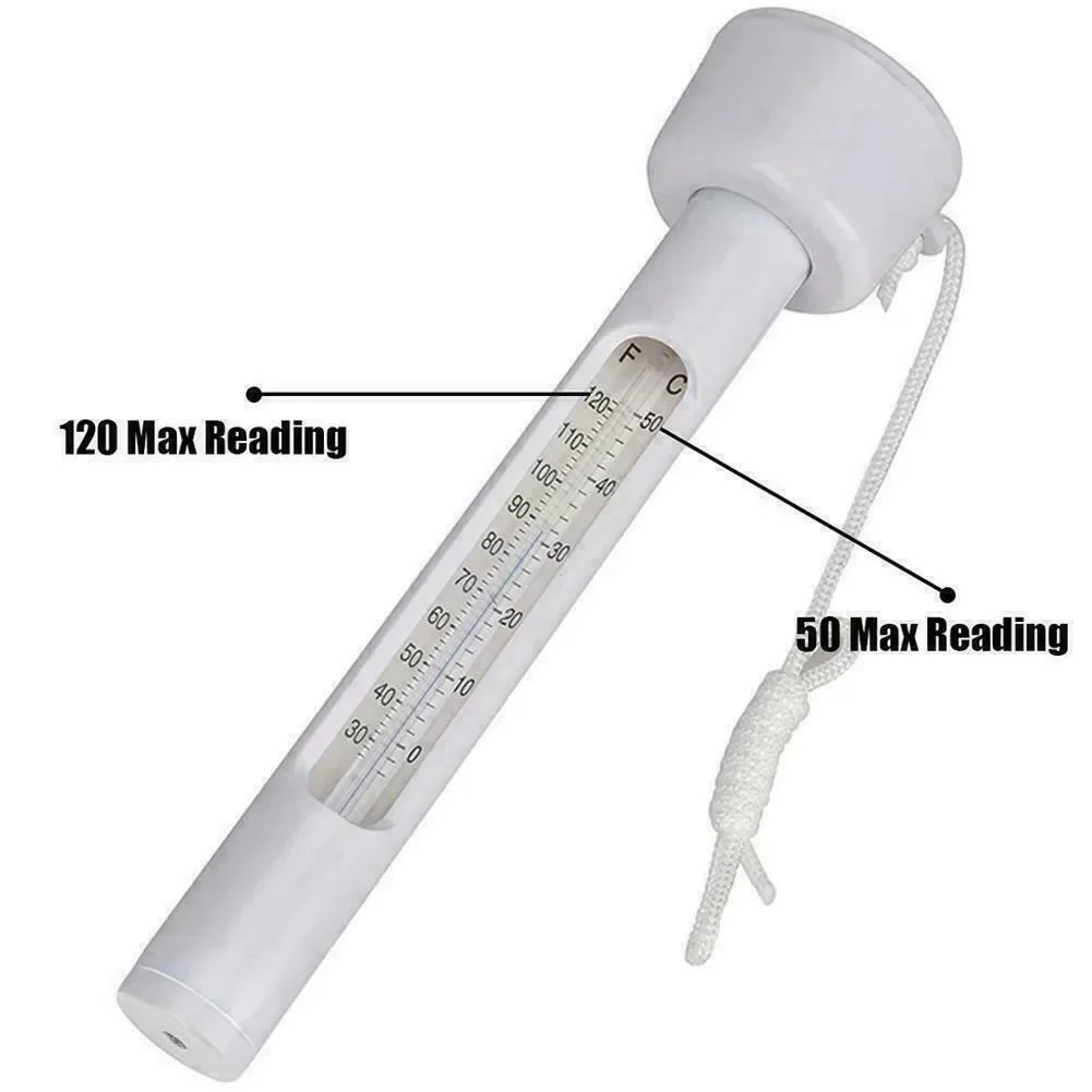 Practical New Durable Thermometer Temperature Tester Gauge Tester Plastic Shatter Resistant Swimming Pool White