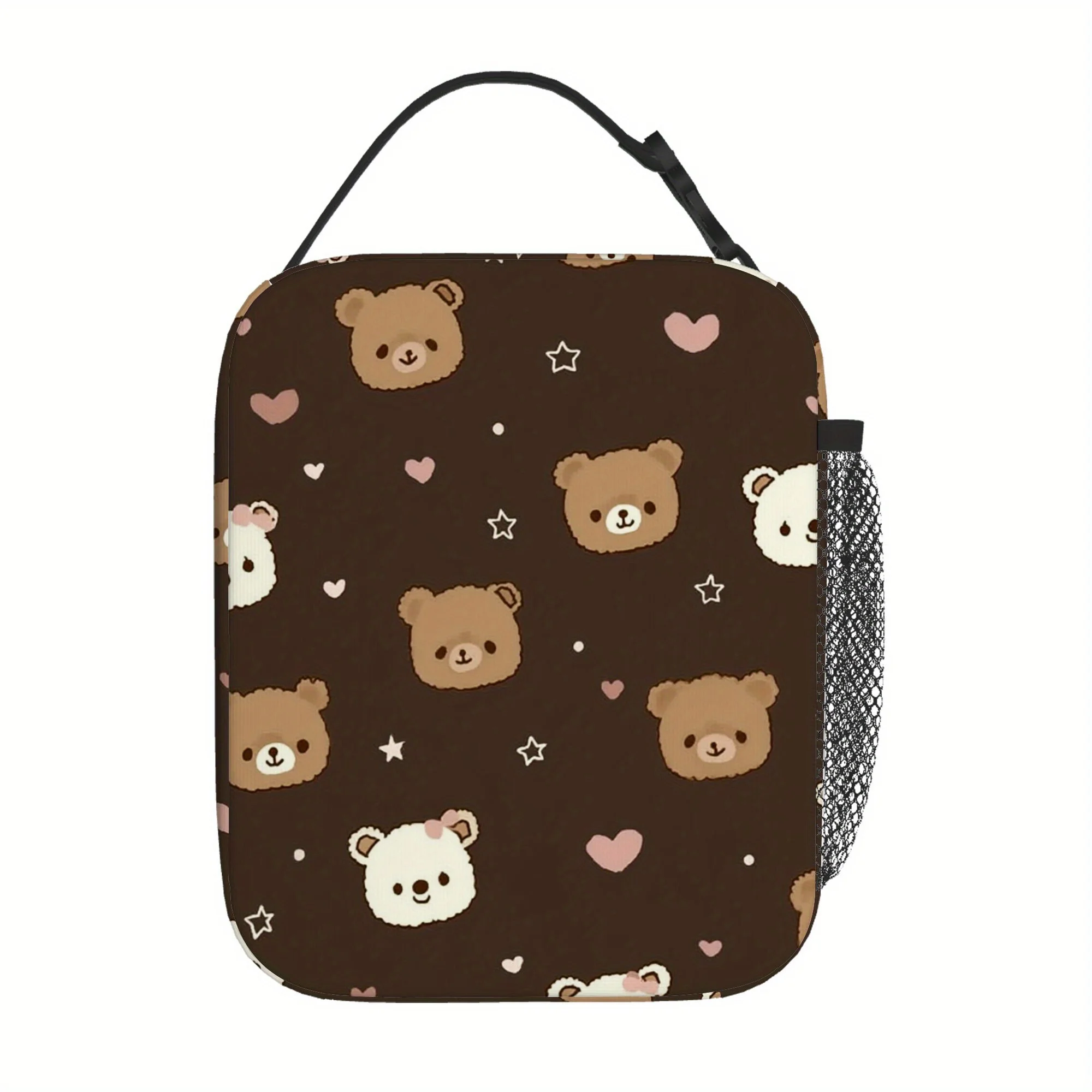 

Cute Teddy Bear Thermal Bag for School, Office, Travel, Gift - Reusable Thermal Cup Holder Organizer, Office Accessory