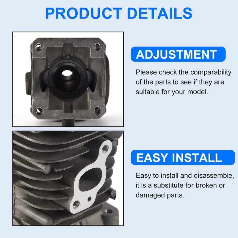 41.1Mm Chainsaw Cylinder And Gasket Piston Assy Spark Plug Grooved Ball Bearing Kit For Partner 350 Partner 351