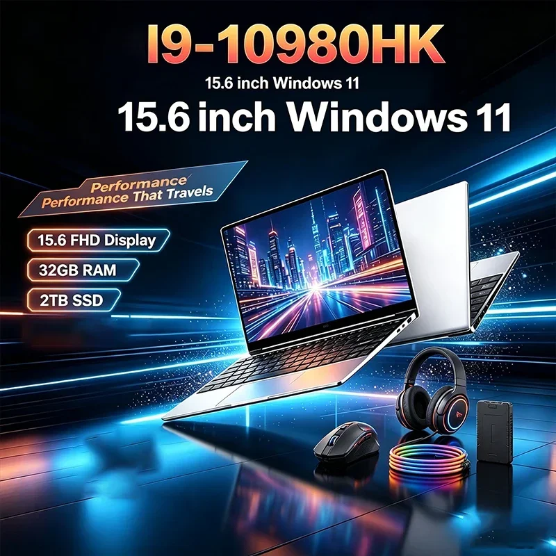 15.6 Inch FHD IPS Notebook - 120Hz Refresh Rate Intel I9-10980HK 32GB 2TB SSD Backlit Keyboard Long Lasting Battery for Gaming