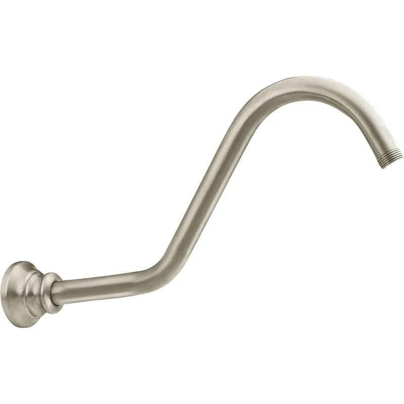 Waterhill Brushed Nickel 14-Inch Replacement Extension Curved Shower Arm,