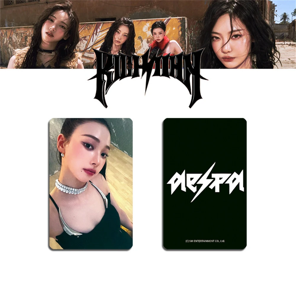 4 szt./zestaw KPOP Rich Man Album Fotokarty z członkami zespołu KARINA GISELLE WINTER NINGNING HD Pocztówka Dwustronne Karty Lomo Kolekcja dla Fanów