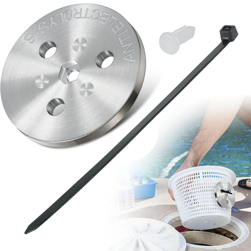 

Весовая пластина с цинковым анодом для бассейна, антиэлектролиз, жертвенный анод, корзина для скиммера для бассейна, вес 104 А с пластиковой стяжкой и болтом