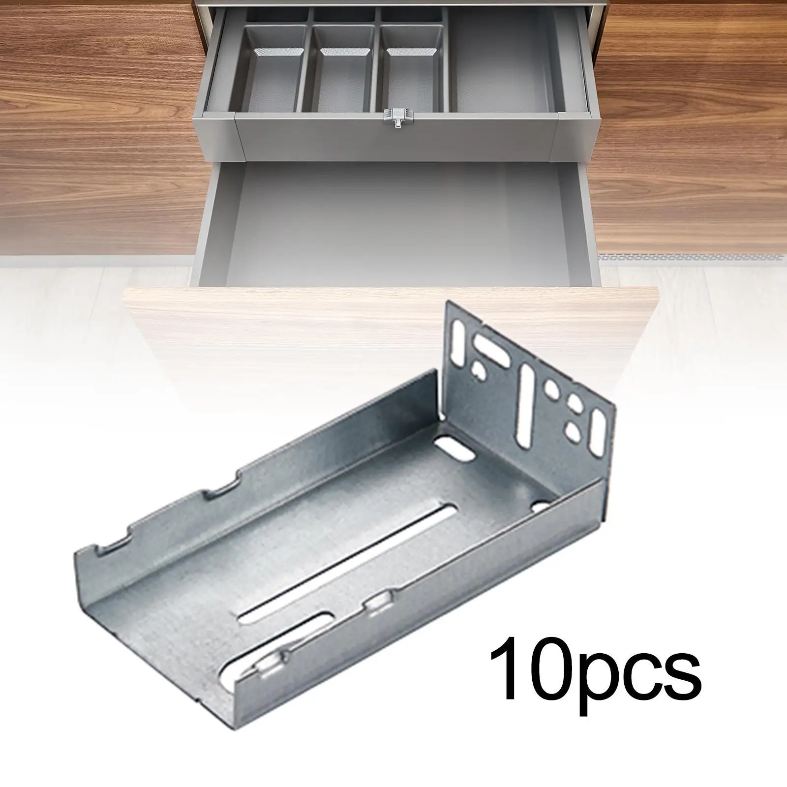 

10 Pieces Drawer Slide Brackets Replacements Practical Smooth High Performance Rear Mounting Brackets for Professional Home