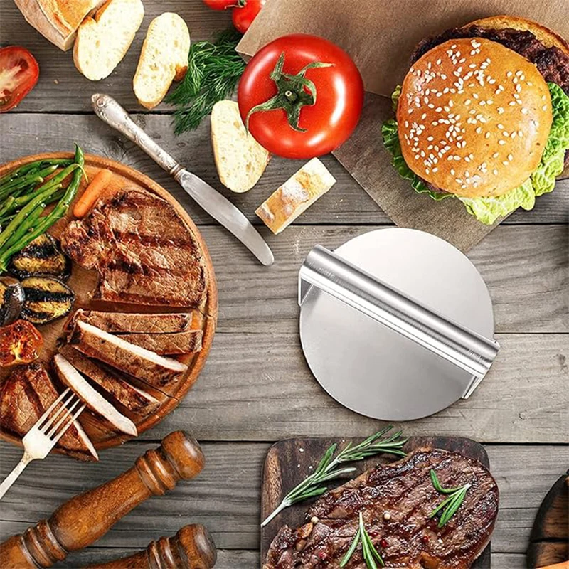 مكبس برغر من الفولاذ المقاوم للصدأ ، قالب هامبرغر غير لاصق ، صانع فطيرة ، أدوات مطبخ ، ملحقات شواء