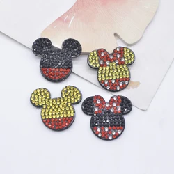 10 Pz 30*28mm Kawaii Testa di Mouse Strass Toppe E Stemmi per Vestiti FAI DA TE Cappello Decor Applique Copricapi Fermagli Per Capelli Forniture Accessori