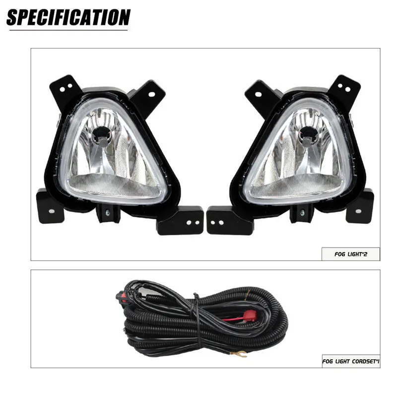 1Set Front Driving Replacement Lamp Fog Light Assembly For For Hyundai Eon 2012 2013 2014 Upgrade Kit With Switch + Wiring