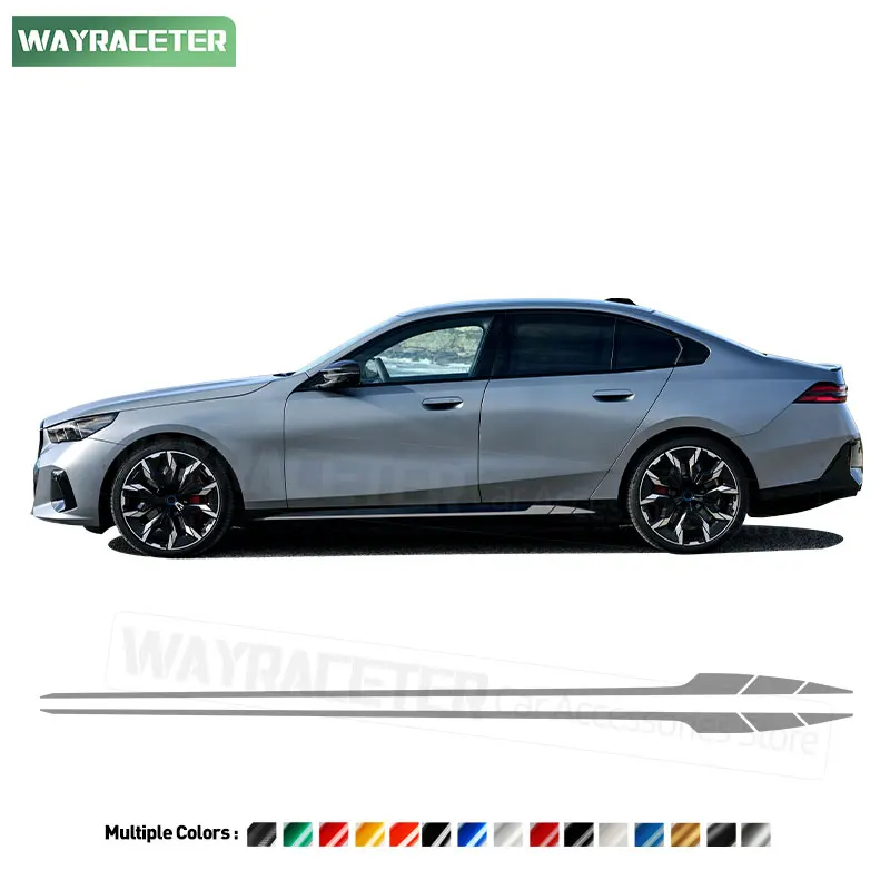 

2 Pcs Door Side Stripes Skirt Vinyl Sticker For BMW 5 Series 2024 2025 G60 530 520d G61 Touring M60 i5 M Performance Accessories