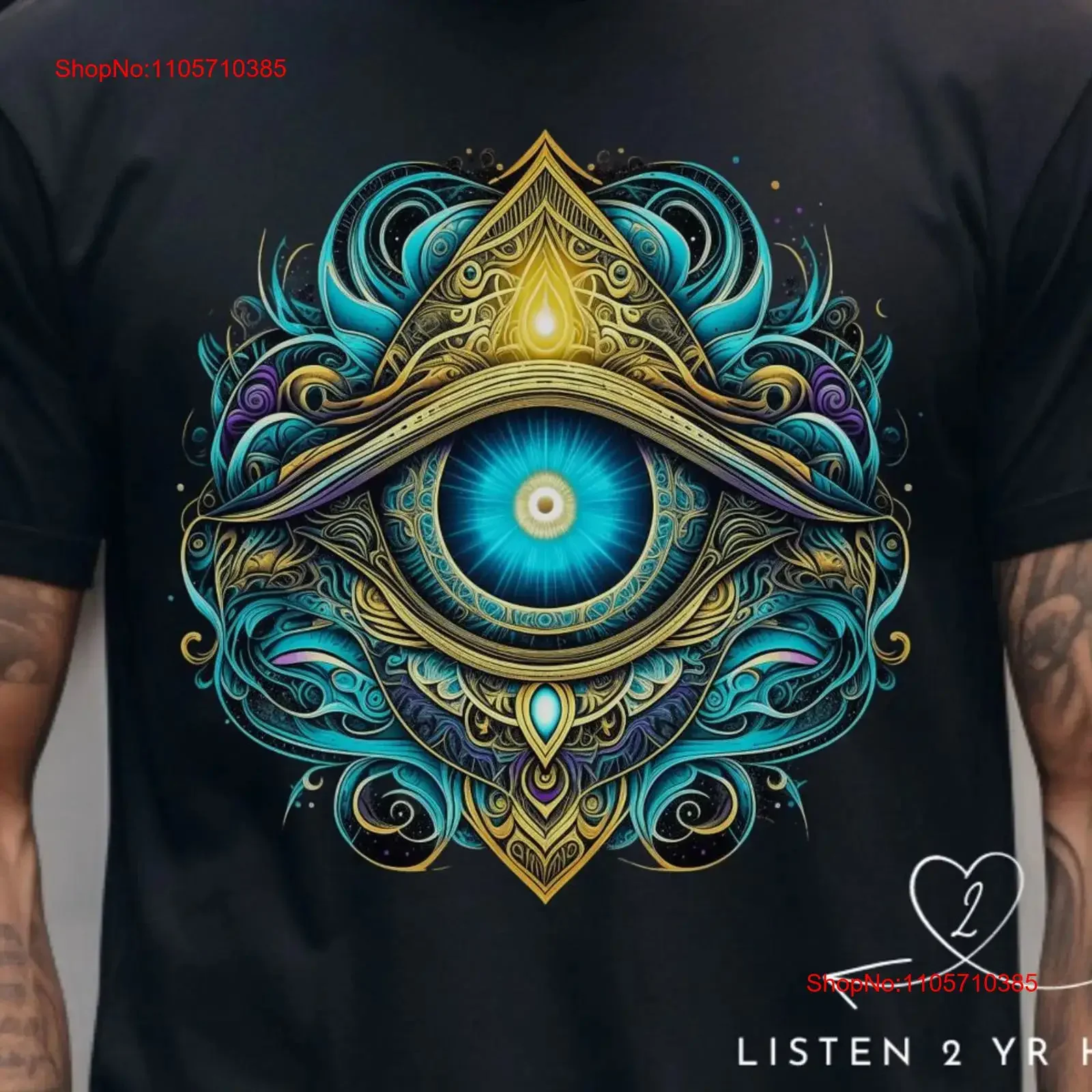 T-shirt Mystic Third Eye, réveil spirituel ésotérique, réveil conscient, Moonchild, tailles plus, Psytrance, vintage, délavé