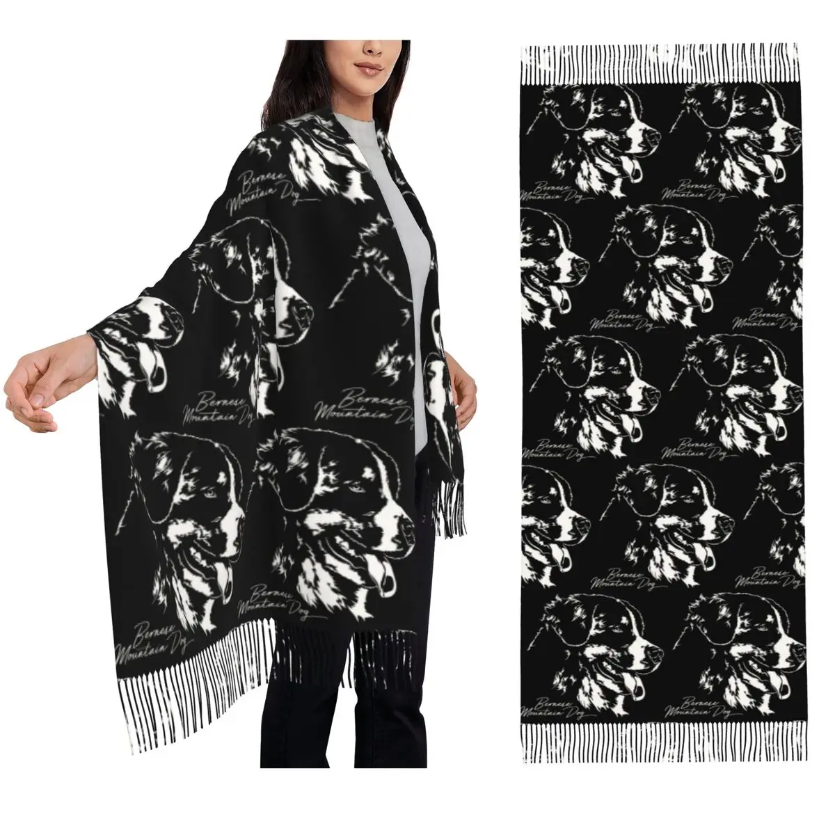 

Kopie Von Bernese Mountain Dog Scarf Tassel Scarves for Women Soft Warm Shawls and Wraps Large Fall Winter Shawl Wrap