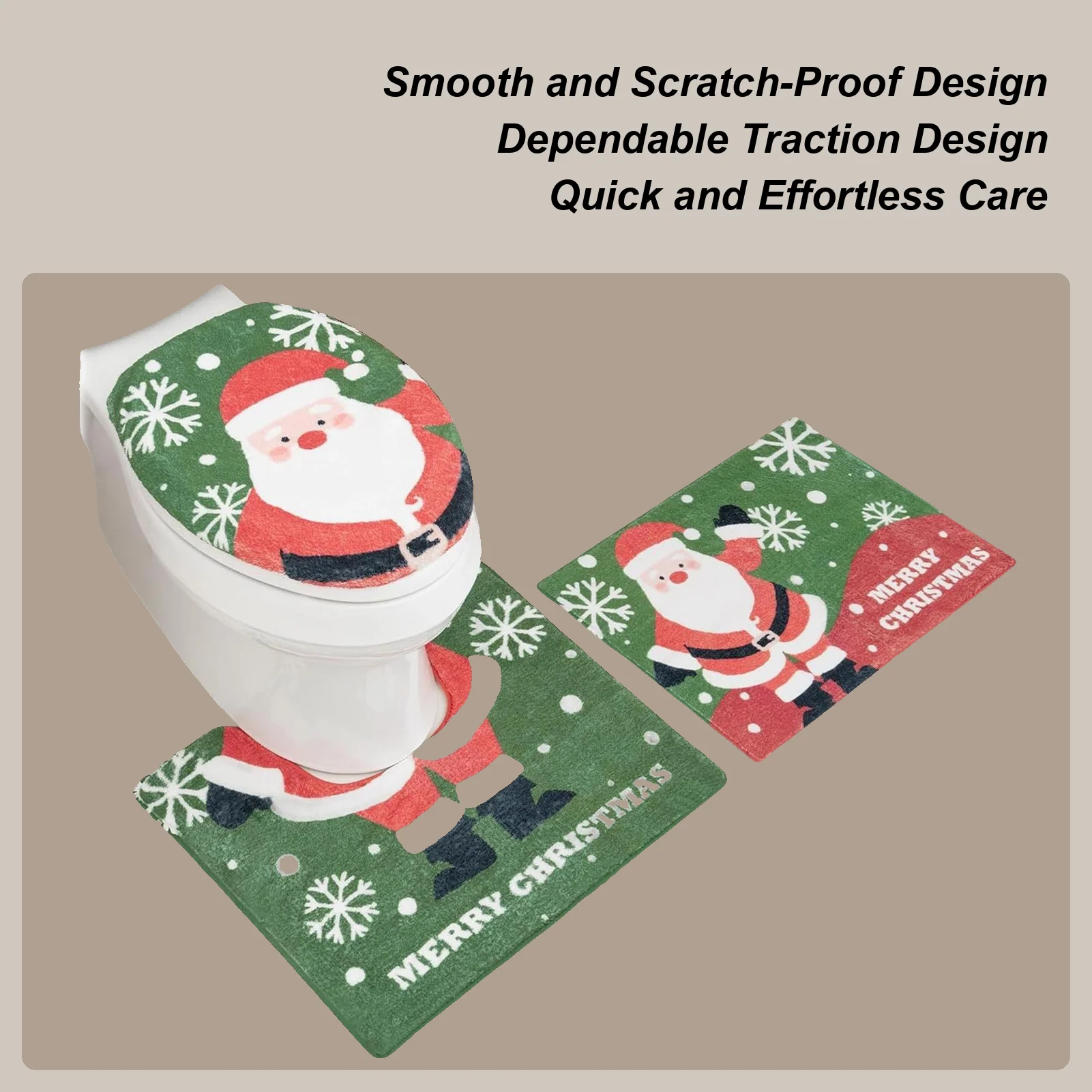 

Рождественский чехол на сиденье унитаза, рождественское украшение для ванной комнаты, чехол на крышку унитаза, праздничный реквизит для пола, противоскользящий коврик с мультяшным рисунком