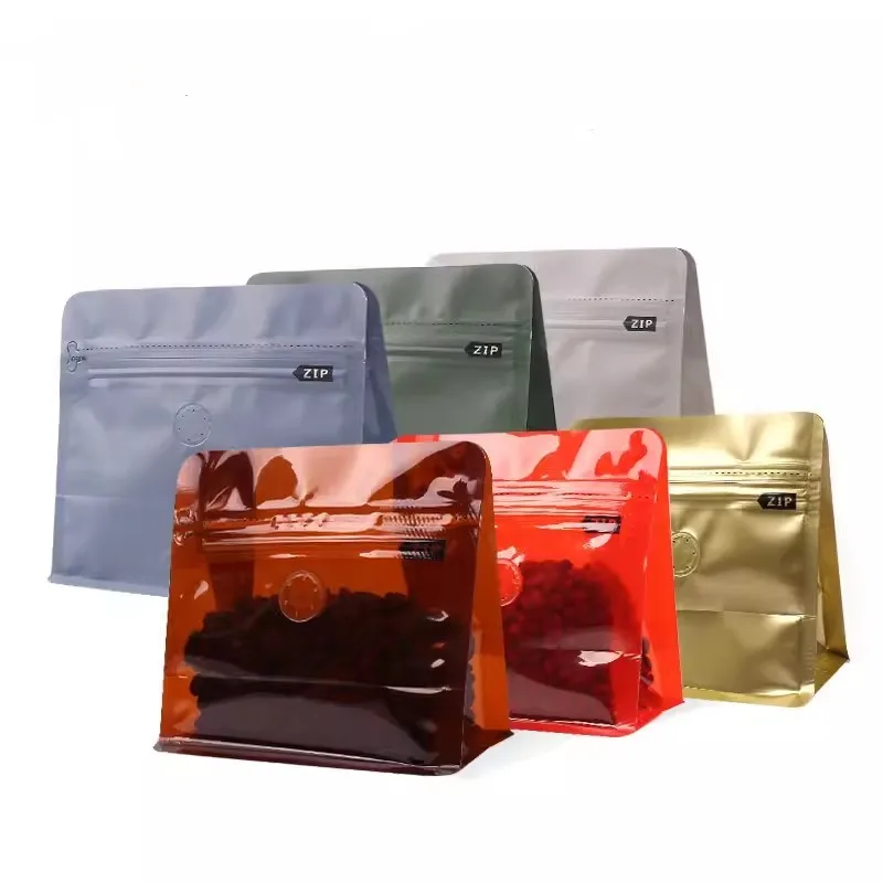 StoBag 20pcs Color Coffee Beans Packaging Bag with Valve Sealed Aluminum Foil for Powder Food Nuts Storage Reusable Pouches