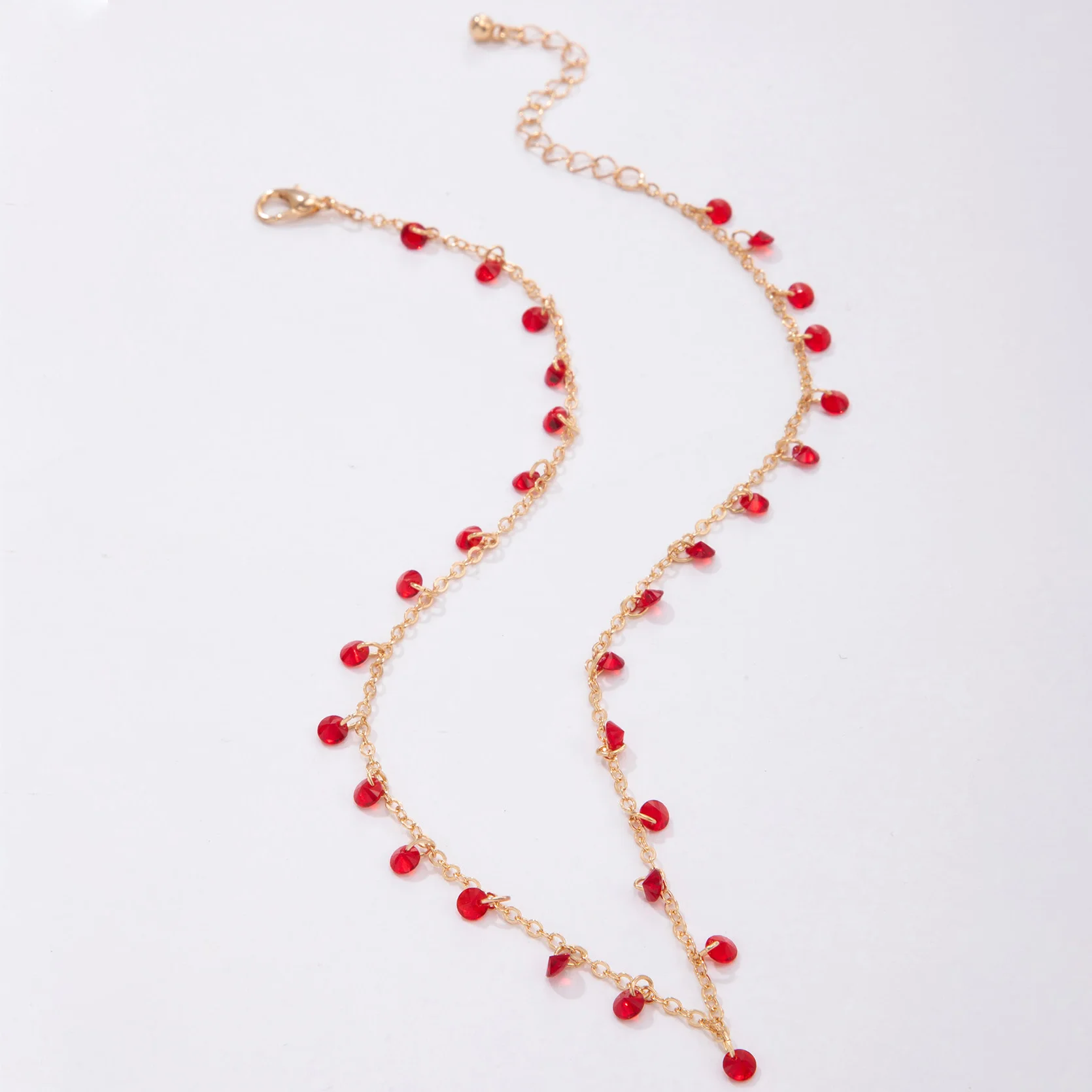 Tocona رائعة خمر الزركون الأحمر المرأة قلادة قلادة الموضة العصرية سلسلة الترقوة القلائد هدايا مجوهرات للبنات