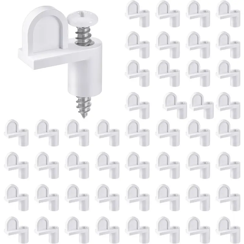 JHD 48 Pack 3/8 In Nylon Window Screen Clip With Screws Offset Clips For Fastens Storm Window, Storm Panels(White)